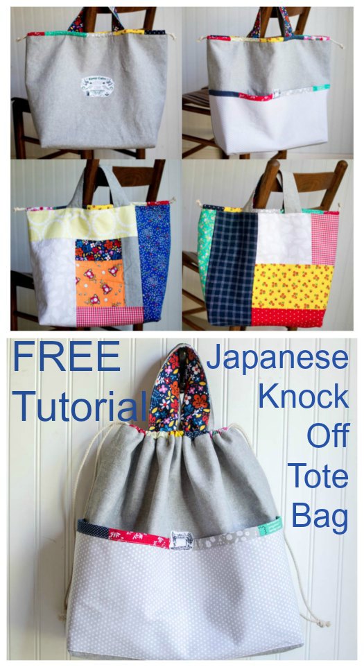 Japanese Knock Off Tote Bag FREE sewing tutorial