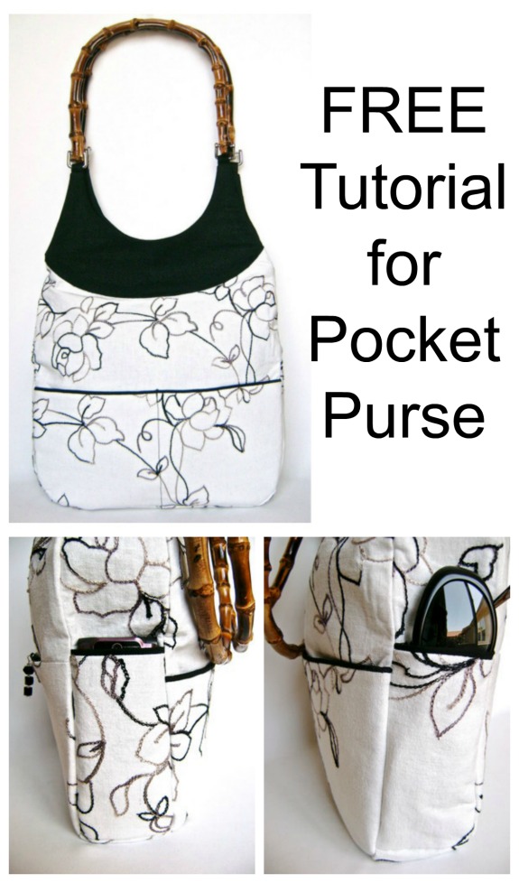 This designer makes absolutely fabulous looking bags and again the tutorial for this one is 100% FREE. She has called this bag her Pocket Purse and it's easy to work out why as she has included none other than 11 pockets in this purse. You really can never have enough pockets in a purse to help you stay organised.
