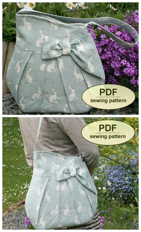 It's not very often on Sew Modern Bags that we recommend a bag pattern that is named after a movie. This is a digital sewing pattern for The Brief Encounter Bag, named after the classic 1945 film of the same title. This is an Etsy best seller for this designer and you can see why with its elegant curved shape, pretty pleating at the front and back, and stylized bow trim.