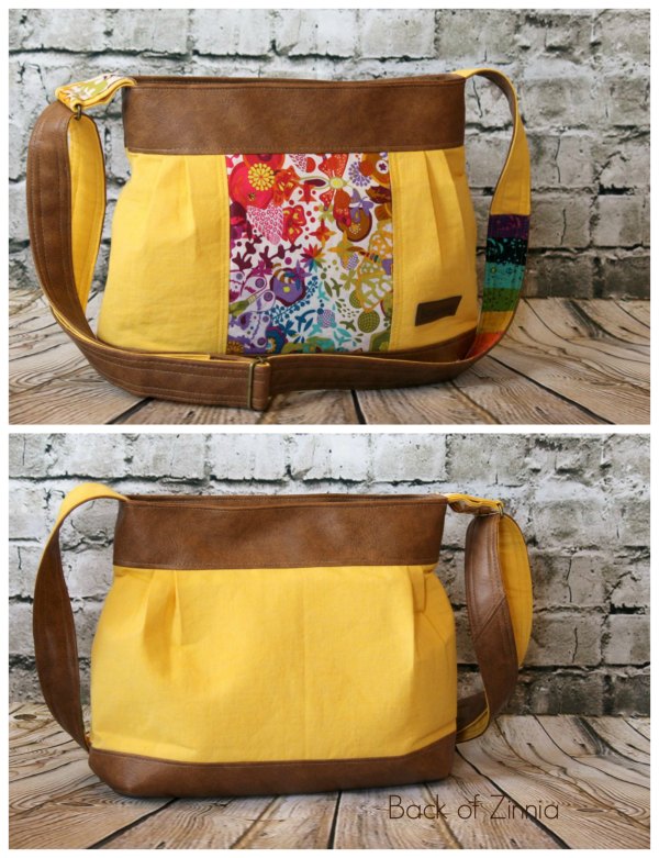 The Zinnia Zippered Panel Bag sewing pattern