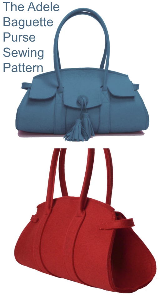 Here is the Adele Baguette Purse which is an easy to make sewing pattern. The talented designer has made a sassy little high fashion handbag that is right on trend with the ‘chicest’ of silhouettes. The long and wide curvy baguette lines just shout catwalk couture.