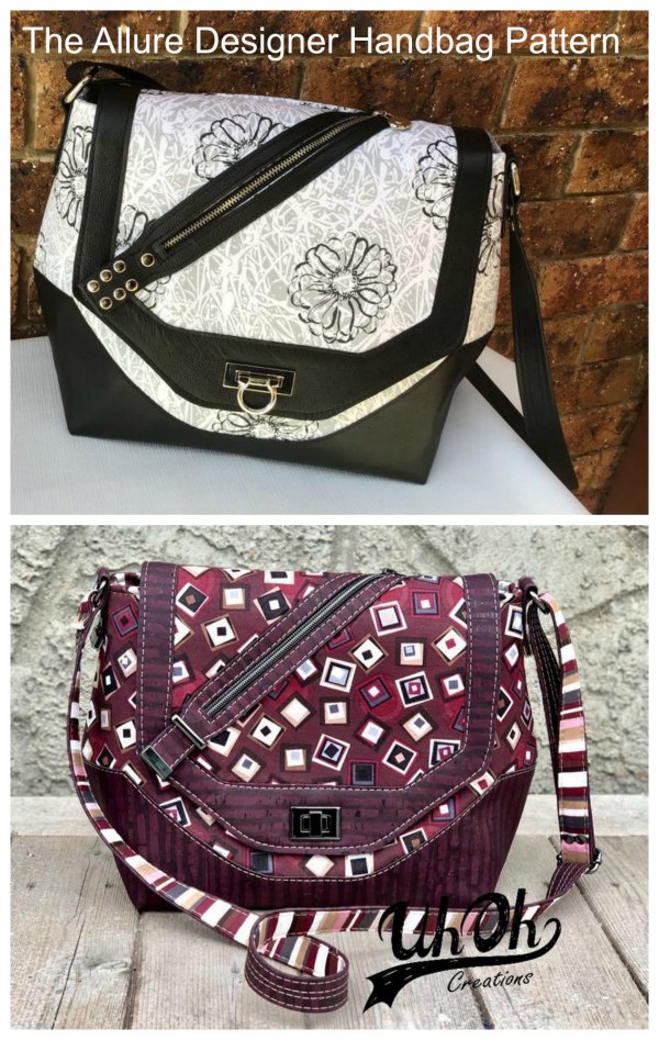 Fun Pattern For Crossbody Bag With 3 Zippers Front And Back