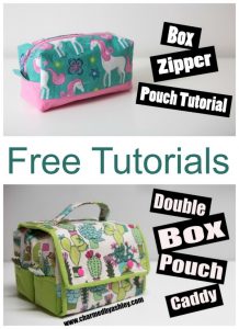 Box Zipper Pouches AND Double Box Pouch Caddy with FREE sewing video ...