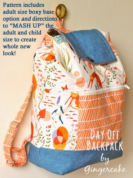 Day Off Backpack sewing pattern in adult and child sizes Sew Modern Bags