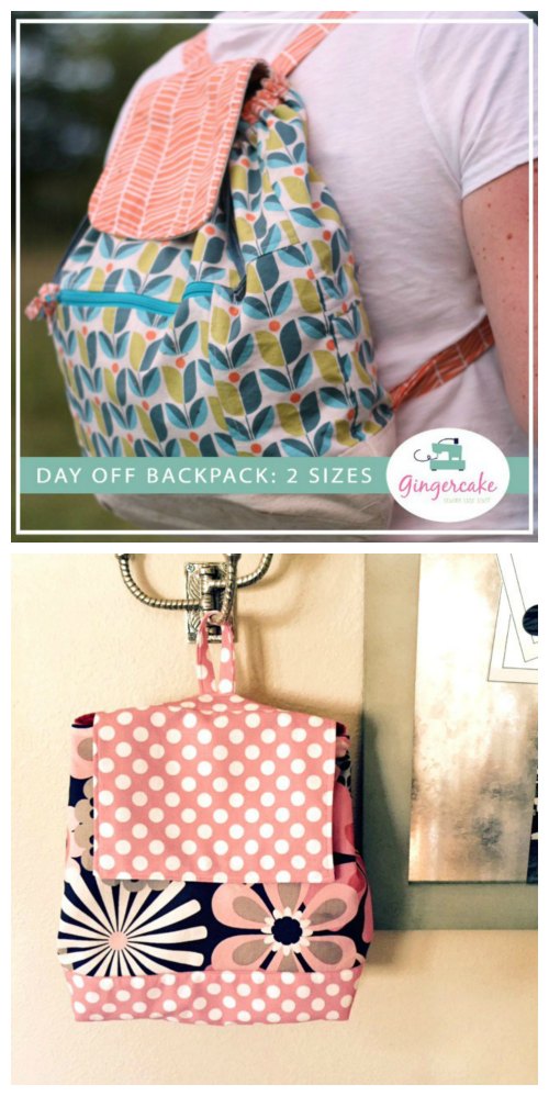 Day Off Backpack sewing pattern in adult and child sizes