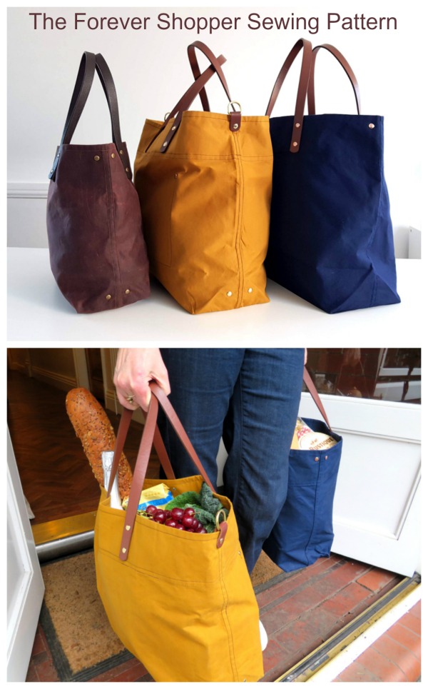 Here's the Forever Shopper Sewing Pattern which is great for both men and women and actually comes in 2 sizes, with the second smaller sized bag being free. This is a proper retro shopper bag like the good old days. A bag that will last for years and age beautifully and put an end to wasting money and the planet's resources on disposable bags. We love this designer. Her patterns and tutorials are always professional, concise and very well written.