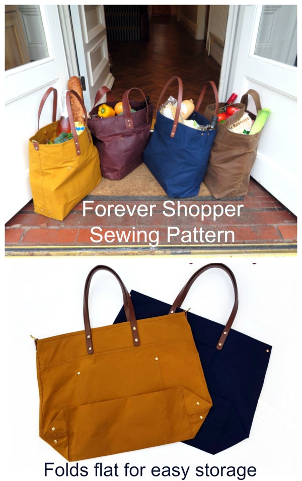 Here's the Forever Shopper Sewing Pattern which is great for both men and women and actually comes in 2 sizes, with the second smaller sized bag being free. This is a proper retro shopper bag like the good old days. A bag that will last for years and age beautifully and put an end to wasting money and the planet's resources on disposable bags. We love this designer. Her patterns and tutorials are always professional, concise and very well written.