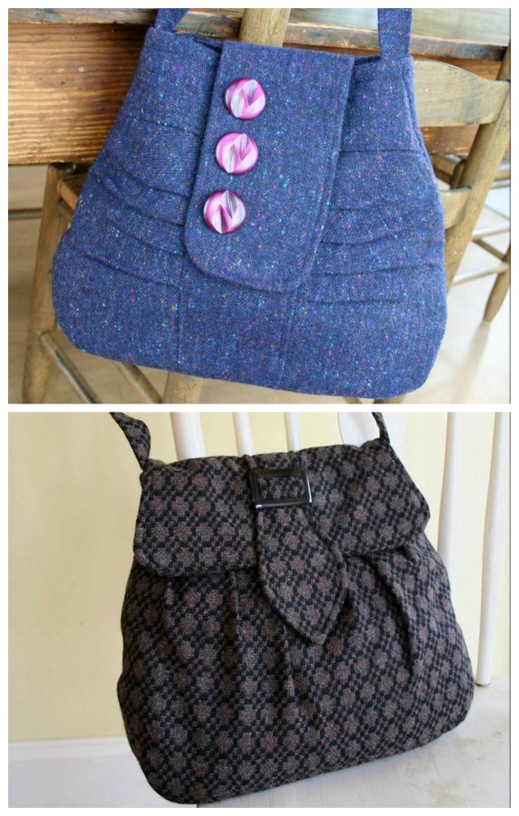 With this sewing pattern, you actually get patterns for two different bags. This pair of stylish shoulder bags have a 1940s wartime influence. The Victory Bags are constructed with a set-in gusset base and are a sensible size for everyday use. Both styles include instructions for an internal zippered or patch pocket.