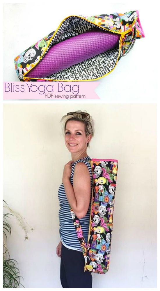 If you want to make a fantastic bag for your yoga mat then here is the Bliss Yoga bag sewing pattern. The designer has given you a pattern to sew a zippered yoga bag with three different version possibilities, depending on your time and skill level.