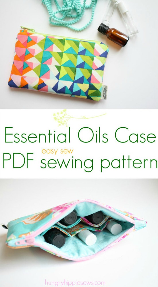 If you would like to make a Cosmetic Case for your essential oils then we have the perfect pattern for you. This travel case allows you to carry your oils without fear of breaking the glass containers they come in.