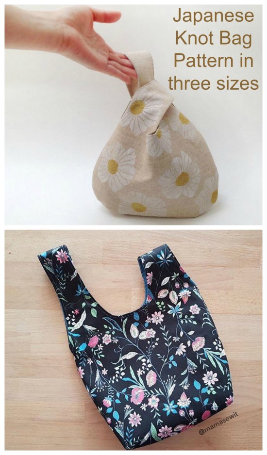 This is one of this designers best selling designs. Her Japanese Knot Bag Pattern is a quick and easy project that is suitable for anyone with even minimal sewing experience. The designer has given you three patterns for the price of one as she has made her Japanese Knot Bag Pattern in three sizes - small, medium and large.