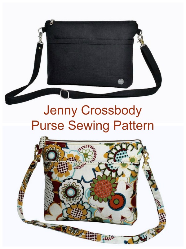 Sewing pattern for the Jenny Crossbody Bag which is a classic purse