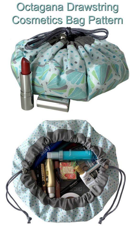 Drawstring makeup bag online sewing pattern