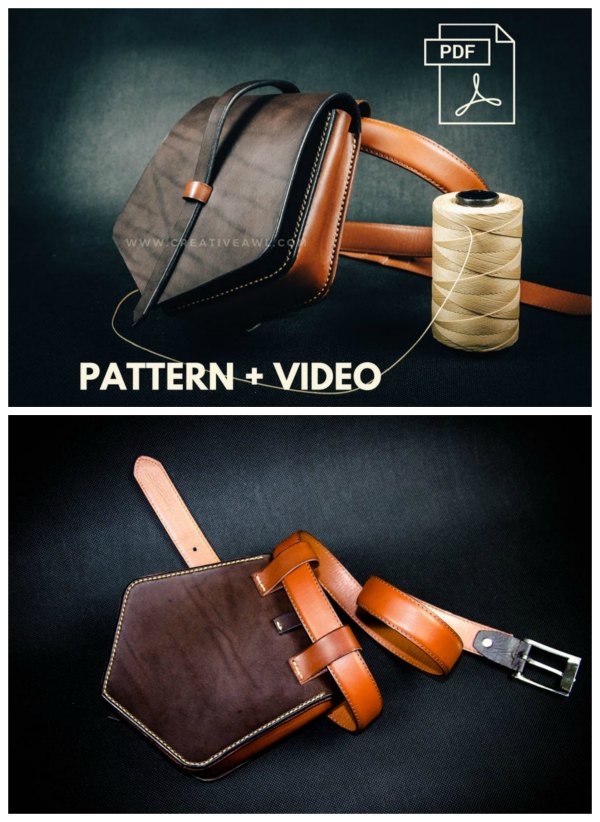 How to make leather Hip Bag with PDF PATTERN 