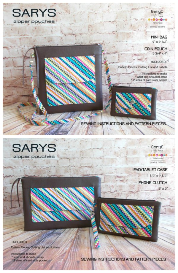 It's always a pleasure to find a pattern that gives its buyer exceptional value. The Sarys Zipper Pouches is from a most talented designer and she gives you patterns for four different zipper bags.