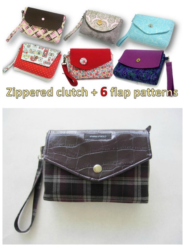 This is a fun and simple clutch that even confident beginners can make without many difficulties. The zipper is added to avoid things from slipping, thus making this a very practical bag.