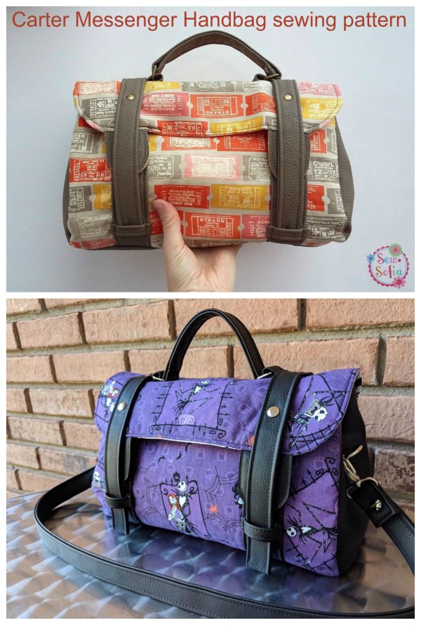 handbag Messenger bag top handle purse Carter bag crossbody strap swoon patterns