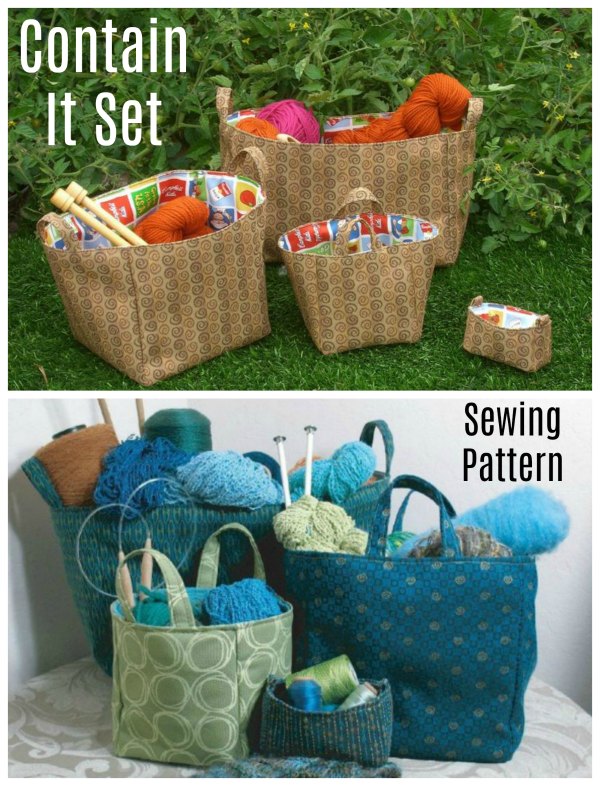 Here's a fabulous set of boxes/ baskets for you to keep everything organised and contained. This Contain It Set of boxes/baskets is a quick and simple sewing pattern project for a beginner sewer.