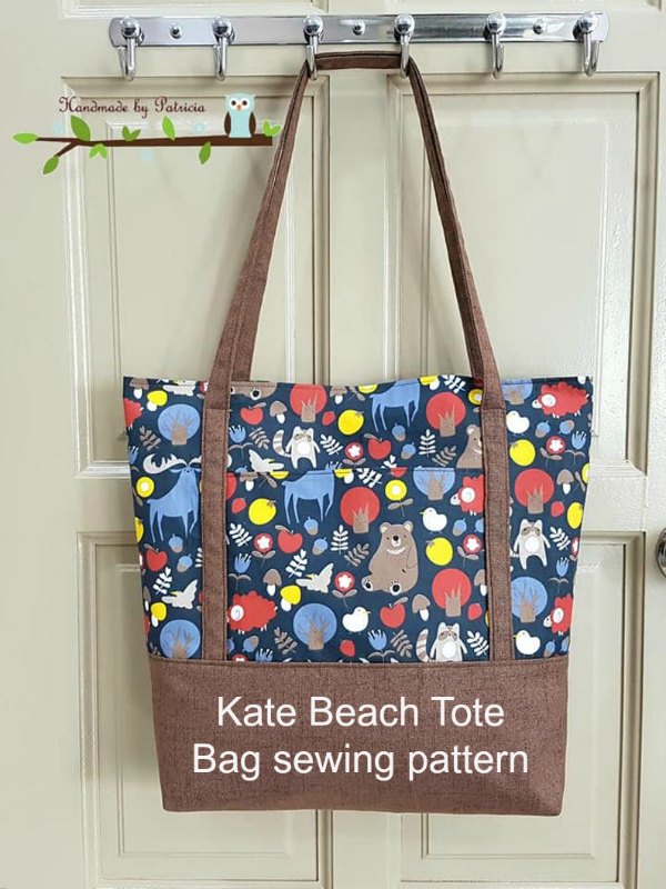 This tote bag makes a perfect beach bag and her name is Kate. Put that all together and you get the Kate Beach Tote Bag digital sewing pattern. Kate is perfect for the advanced beginner/intermediate sewer and she can be used for lots of jobs, like the beach, overnight trips, groceries or whatever your fancy.