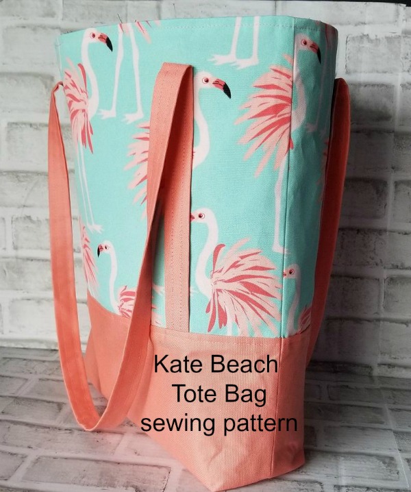 This tote bag makes a perfect beach bag and her name is Kate. Put that all together and you get the Kate Beach Tote Bag digital sewing pattern. Kate is perfect for the advanced beginner/intermediate sewer and she can be used for lots of jobs, like the beach, overnight trips, groceries or whatever your fancy.