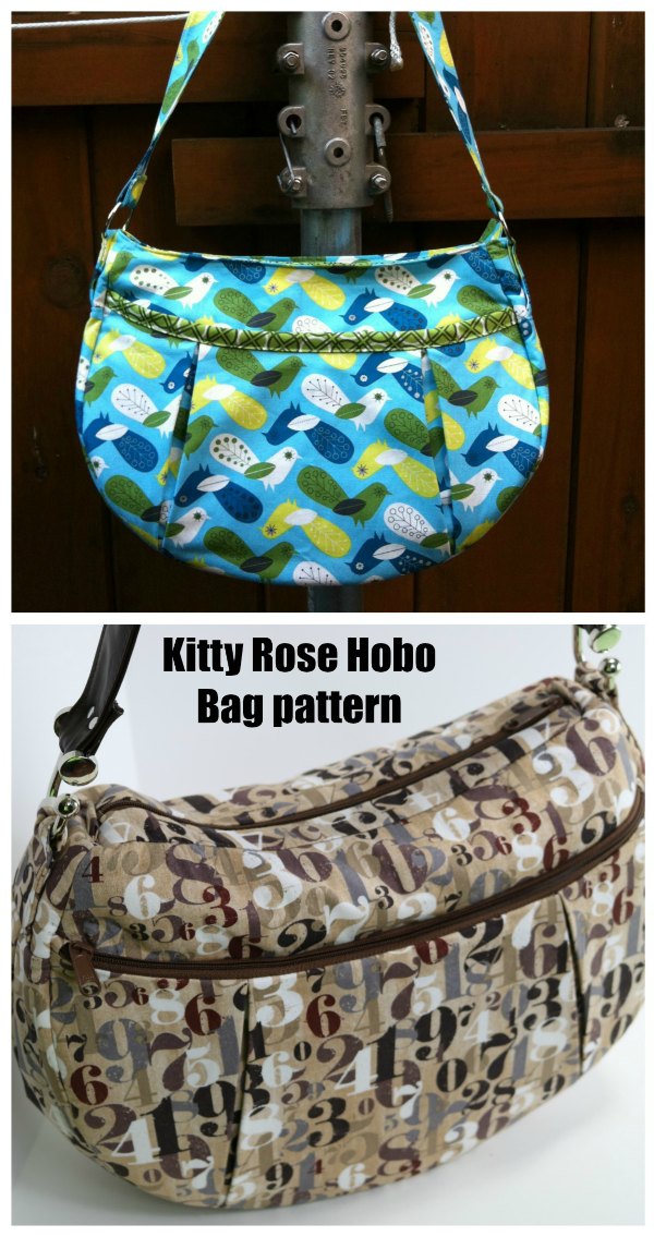 When we add a Hobo Bag to our website they are always very popular. This is the Kitty Rose Hobo Bag which is a stylish hobo bag that the designer has made patterns for in three separate sizes.