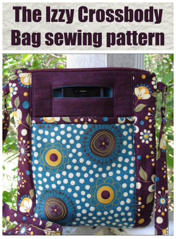 Sewing pattern for the Izzy Crossbody Bag, a great looking bag that is both fun and simple to sew.