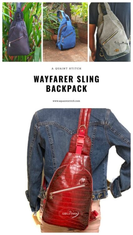 If you want to make a sleek and functional everyday carry sling backpack then this designer has given you instructions to make the backpack in two different styles. The Wayfarer Sling Backpack has a re-positionable cross-body strap design which makes it easy to sling the backpack from the back to the front or carry it as a shoulder bag while allowing quick access to all compartments.