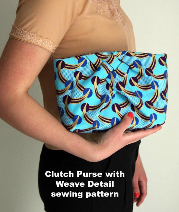 This pattern & tutorial shows you how to make a lovely structured clutch purse with a beautiful woven front & gently curved top detail reminiscent of vintage glamour. It's closed with a sunken/ hidden zip construction for a clean, professional-looking finish. The clutch is fully lined & has an internal credit card sized pocket for extra practicality.