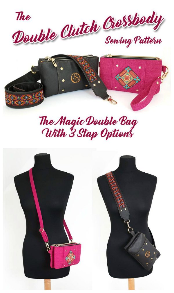 This designer makes wonderful bag patterns that receive fabulous feedback from her very loyal fans. This is the digital sewing pattern for The Double Clutch Crossbody Bag. The designer shows you how to easily make the ingenious double clutch crossbody bag, which is in fact two bags in one.