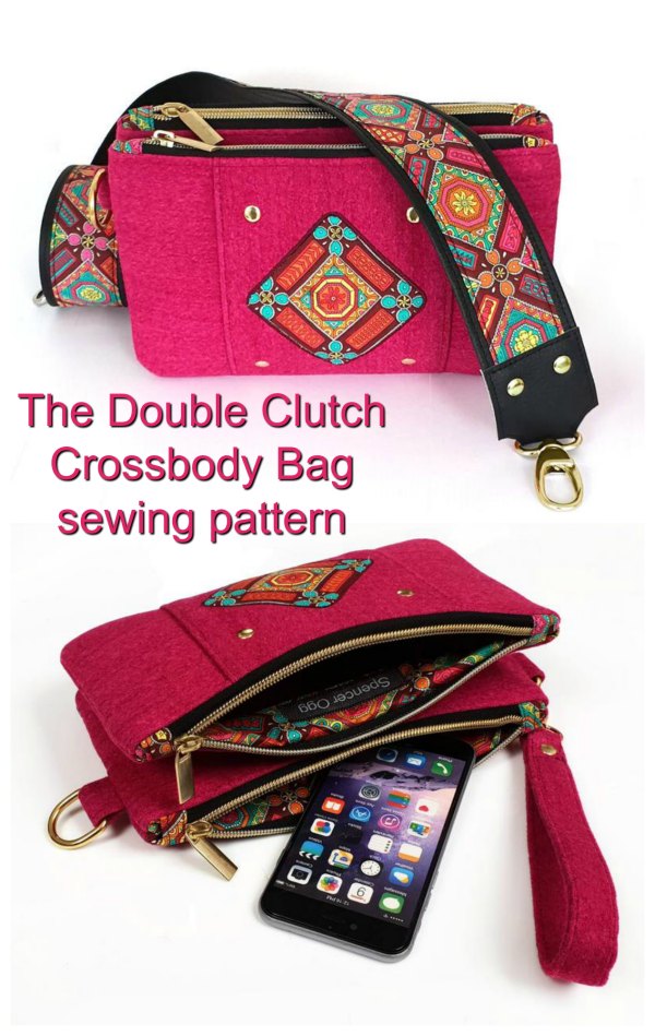 This designer makes wonderful bag patterns that receive fabulous feedback from her very loyal fans. This is the digital sewing pattern for The Double Clutch Crossbody Bag. The designer shows you how to easily make the ingenious double clutch crossbody bag, which is in fact two bags in one.