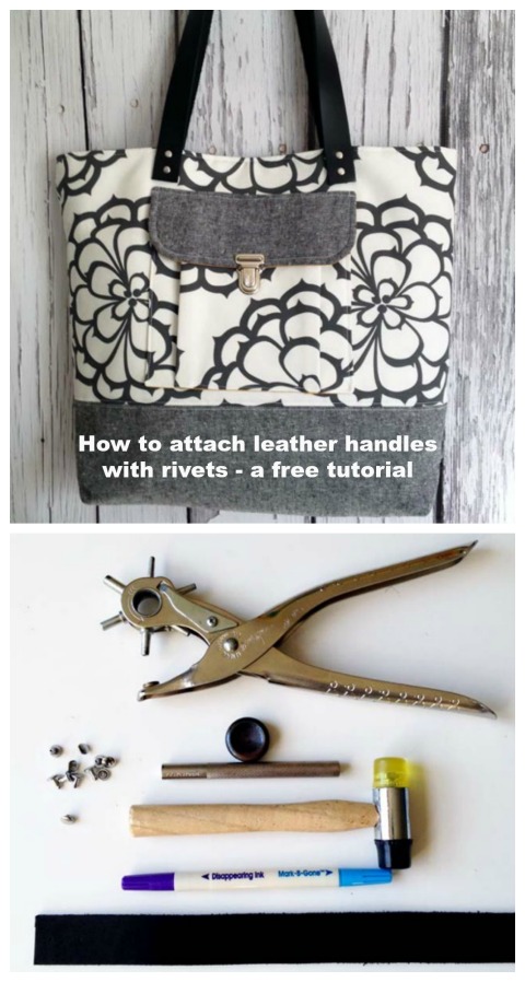 How to attach leather handles with rivets - a free tutorial