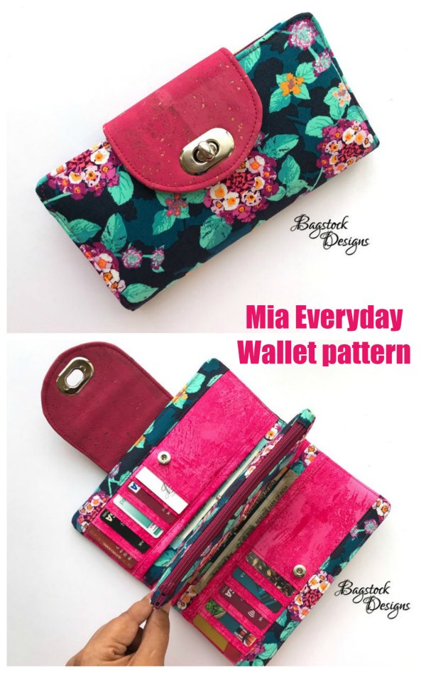 This is one of those pattern wallets that looks just like it was bought in a store. It's very pretty and has a place for everything you want to put in a wallet. The Mia Everyday Wallet is a perfect wallet for everyday use and is also quick and fun to make.