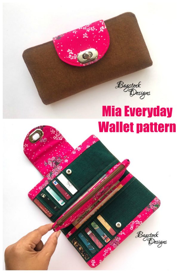 This is one of those pattern wallets that looks just like it was bought in a store. It's very pretty and has a place for everything you want to put in a wallet. The Mia Everyday Wallet is a perfect wallet for everyday use and is also quick and fun to make.