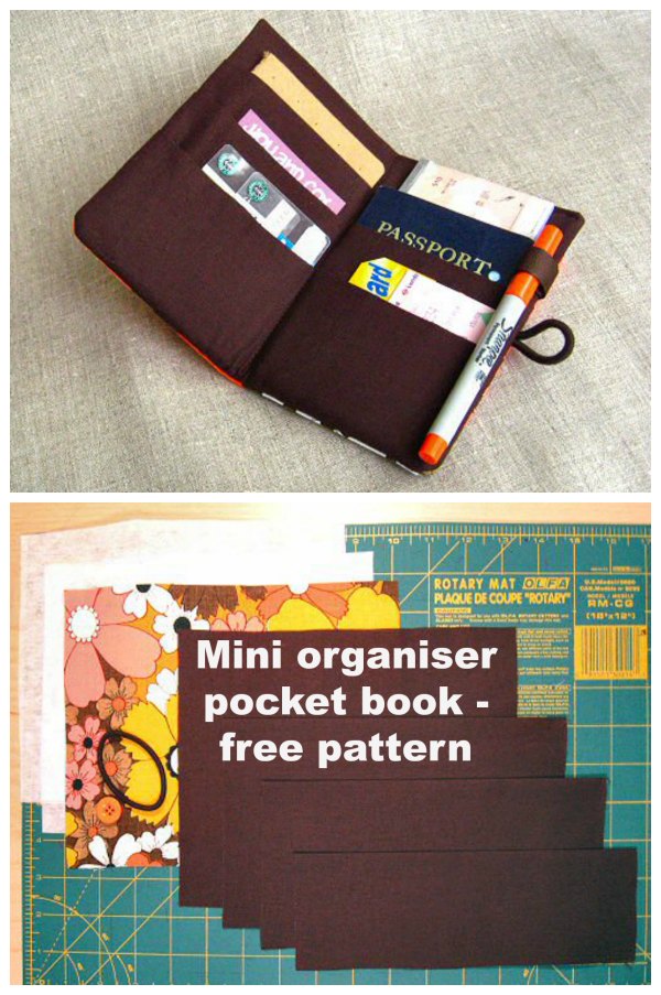 Mini Organizer Pocket Book - free sewing pattern and tutorial - Sew Modern  Bags