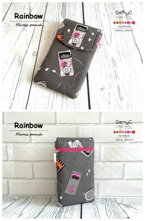 This is a fabulous phone pouch pattern that can be adjusted for any size of phone as the designer has included instructions to do so. The Rainbow Phone Pouch has a back zipper pocket and comes in 4 options.