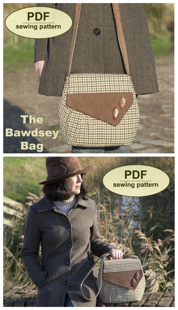 The Bawdsey Bag features front pleat detail and an asymmetrical flap with contrast trim.