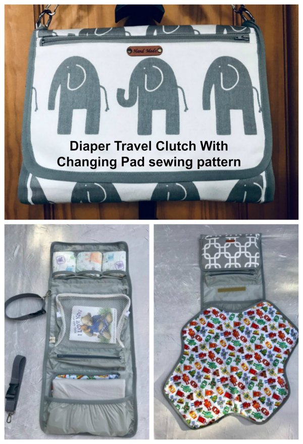 This has got to be one of the best Diaper Travel Clutch bags that there is. It's a handy hanging organizer with a magnetic closure, detachable changing pad, zippered pocket on the front panel, diaper mesh pockets and two zippered pockets inside.