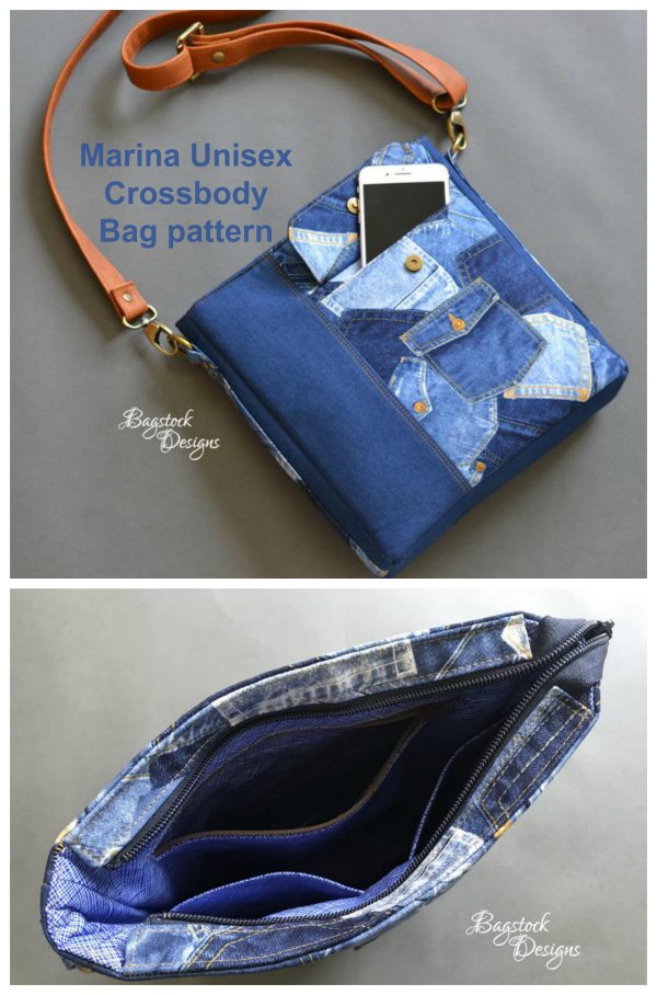 Marina Unisex Crossbody Bag sewing pattern.