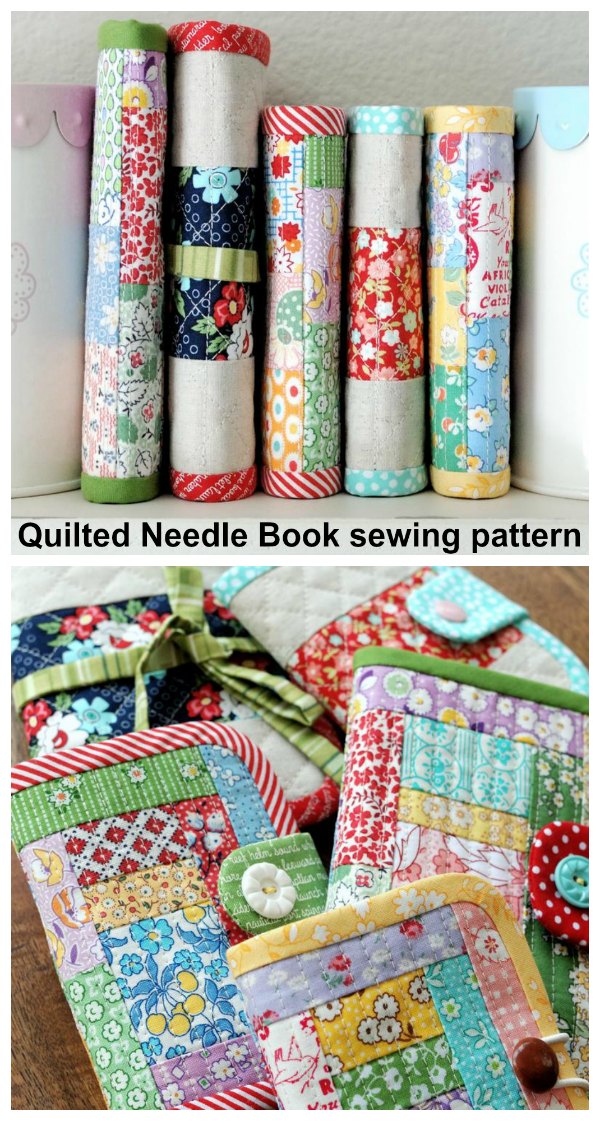 All sewers need a Needle Book and here is a most adorable Quilted Needle Book sewing pattern in two sizes. You'll be able to make a Needle Book that is perfect for keeping your hand sewing needles, and great as a sewing kit when you are on the go. 