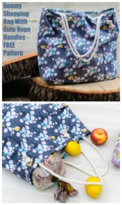 Roomy Shopping Bag With Cute Rope Handles - FREE Pattern - Sew Modern Bags