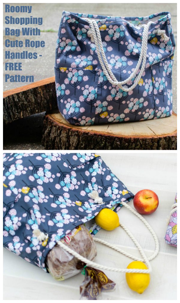 This super popular designer has again produced a free pattern for us all. This time it's for her Roomy Shopping Bag with cute rope handles. To keep things simple, the designer has made the bag design the same inside and out, which means it is reversible too.