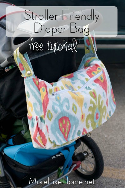 Stroller friendly diaper bag free sewing pattern - Sew Modern Bags