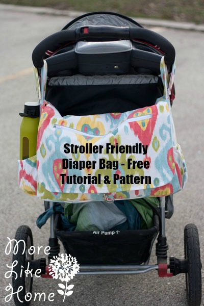 Stroller friendly diaper bag free sewing pattern - Sew Modern Bags