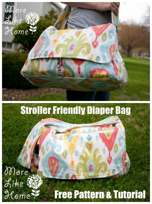 Stroller friendly diaper bag free sewing pattern