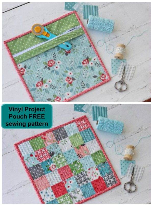 FREE sewing pattern for the Vinyl Project Pouch