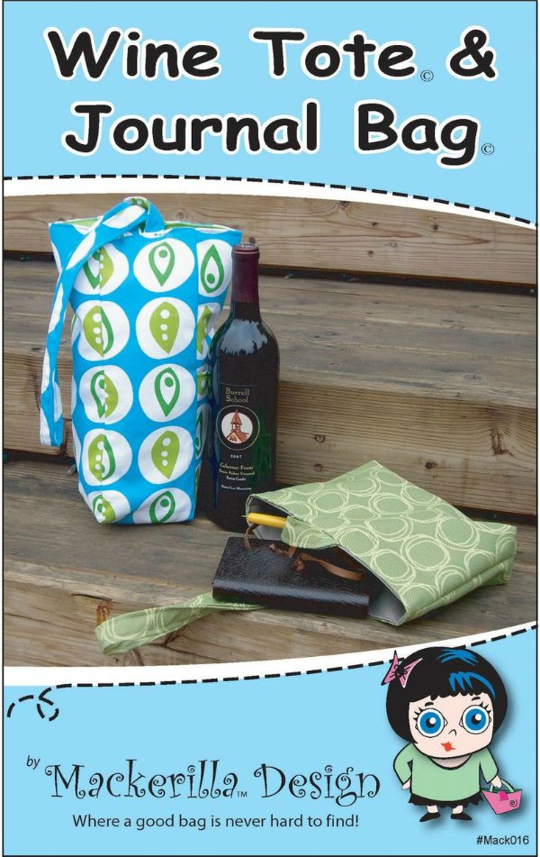 If you like to get two things for the price of one then you'll like this one. You get two easy DIY gift ideas in one pattern. You can quickly make these gifts for the hostess, holiday or special occasions with this Wine Tote and Journal Bag sewing pattern. Each of the bags has a single handle loop-top closure that ensures your bottle or book will stay safely inside.