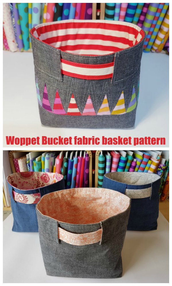 Woppet Bucket Fabric Basket Sewing Pattern Sew Modern Bags | atelier ...