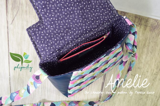 Sewing pattern for the Amelie Shoulder Bag, which is the perfect bag to make for anyone who is just starting out in bag making.