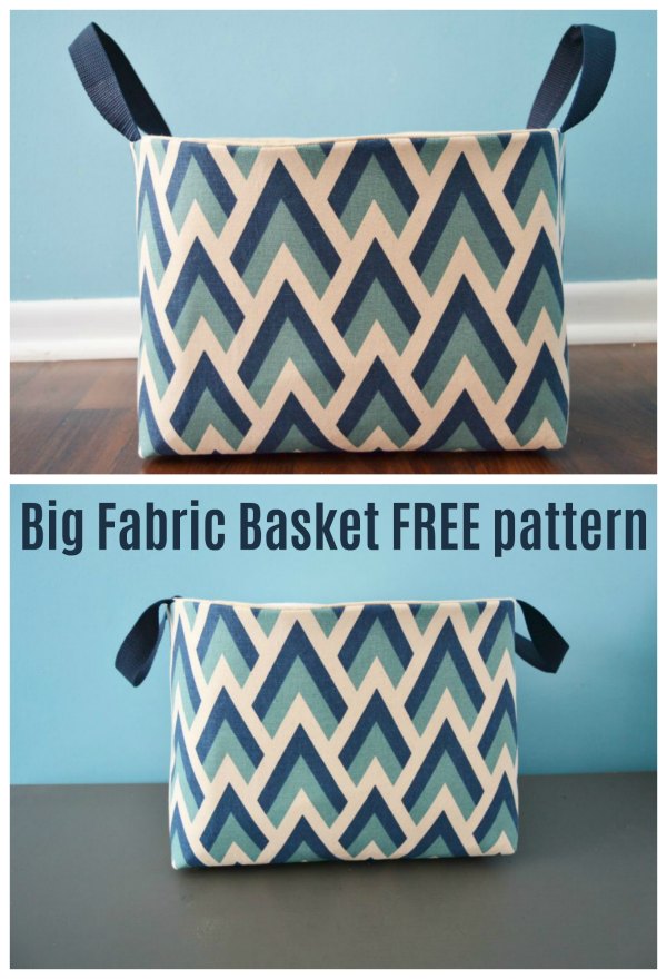 FREE sewing pattern for Big Fabric Baskets