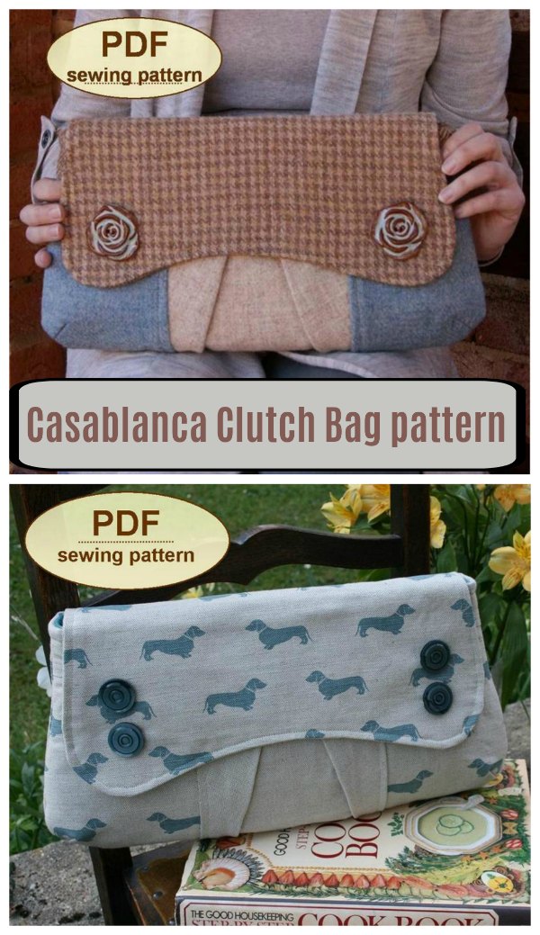 Sewing pattern for the Casablanca Clutch Bag